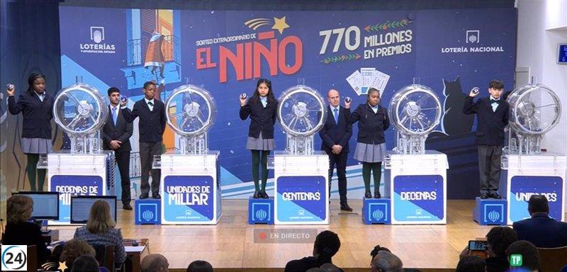 Un afortunado billete de lotería del Niño 2024, premiado con casi 100.000 euros, se vende en Palma.