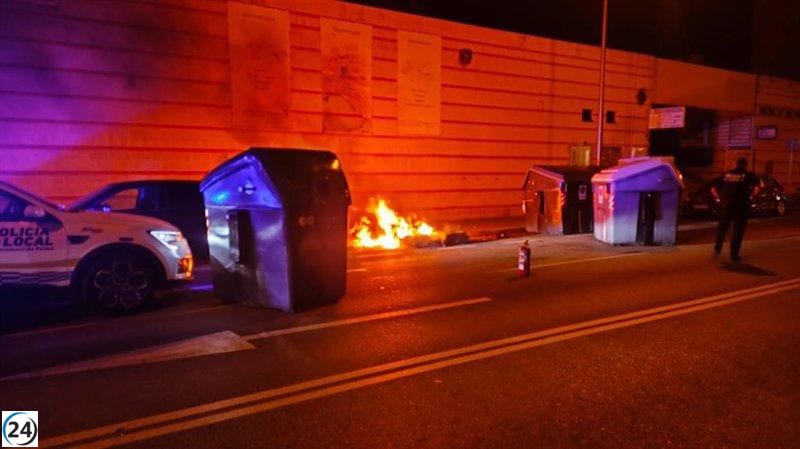Cuatro menores identificados por actos vandálicos en Palma: queman un contenedor y causan daños en vehículo.
