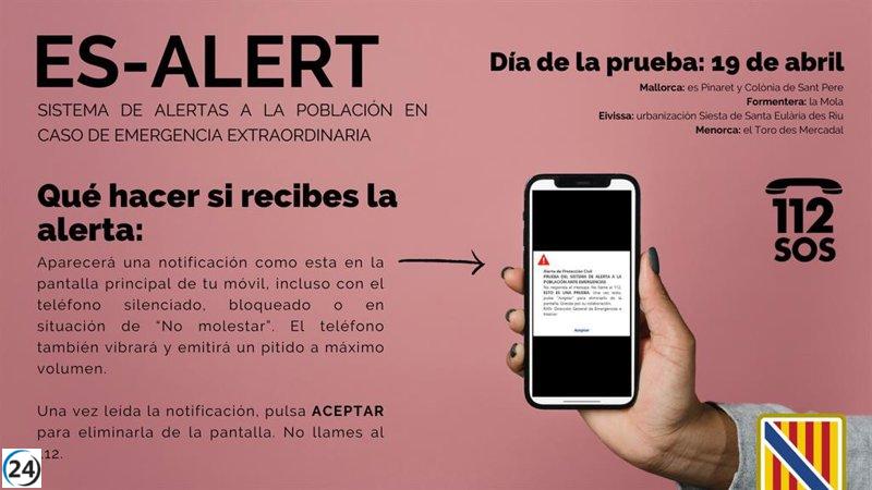 Mensaje de alerta llegará a móviles de ciudadanos de Baleares este viernes.