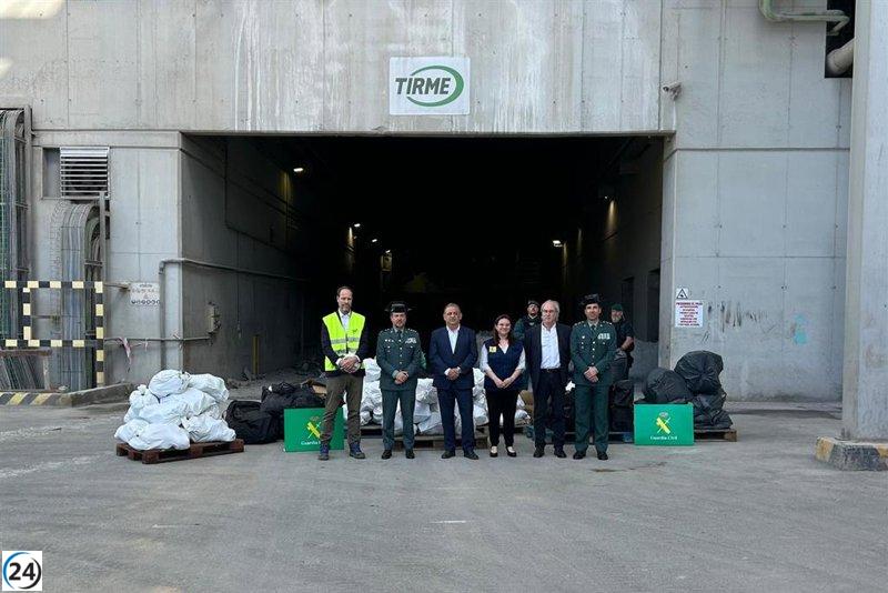 Decomisan y destruyen tonelada de droga en Son Reus, Mallorca.