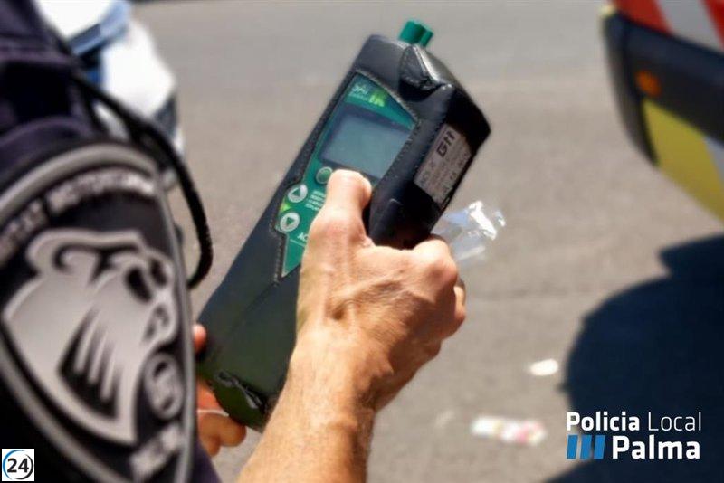 Conductor ebrio triplica tasa de alcohol permitida al huir de control policial en Palma.