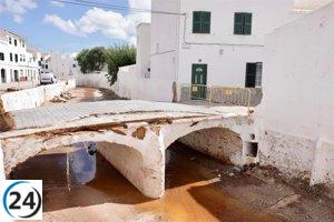 Baleares solicita al Gobierno central declarar como zona catastrófica Es Mercadal y Alaior debido a la DANA.