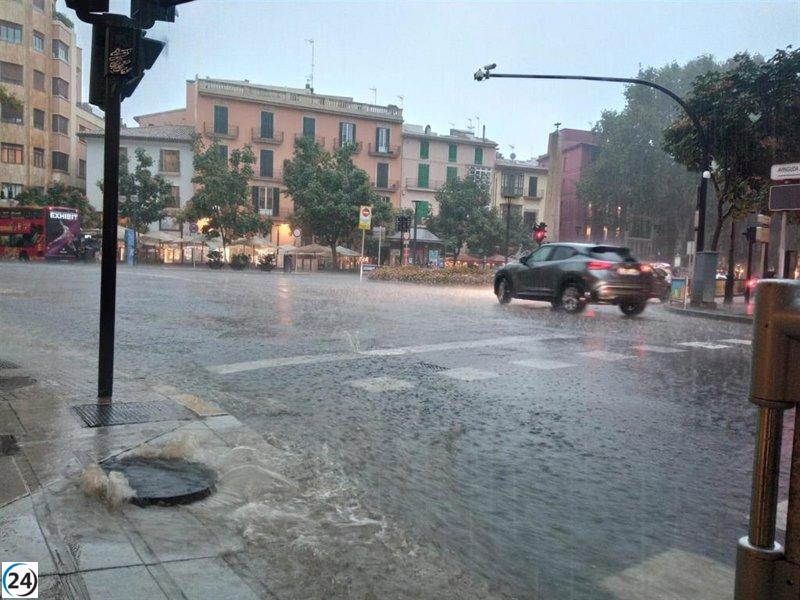 Alerta por lluvias finalizada en Mallorca y aviso amarillo en Menorca hasta la madrugada.