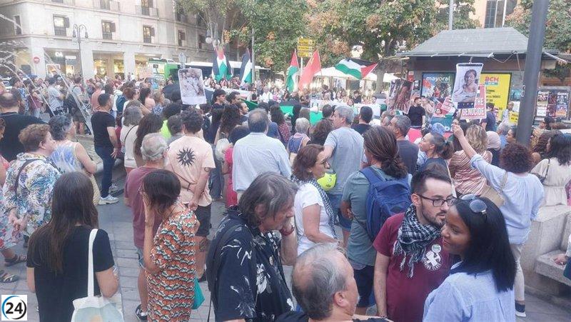 Importante concentración en Palma para apoyar la huelga por Palestina de la CGT