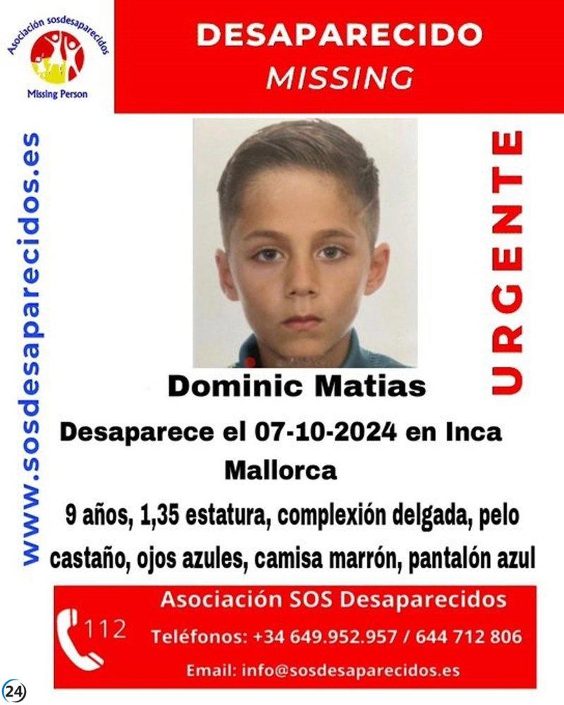 Desaparece un niño de 9 años en Inca (Mallorca) desde el lunes.