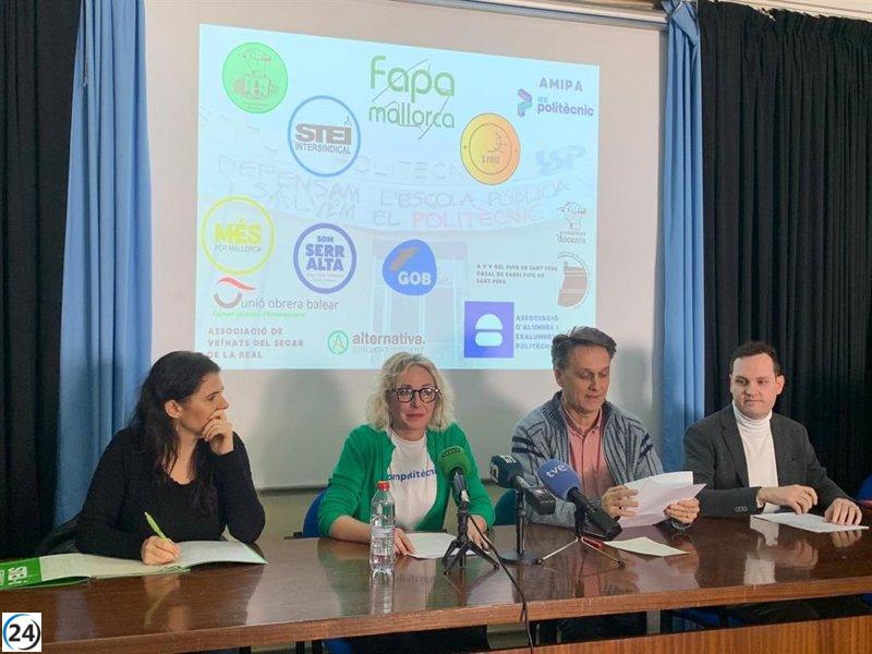 Educadores, padres y sindicatos se oponen al cierre del IES Politècnic con un recurso legal.