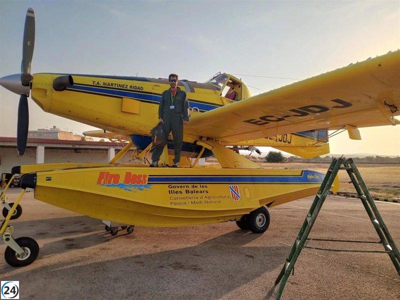 Baleares despliega un avión anfibio en Extremadura para combatir incendios.