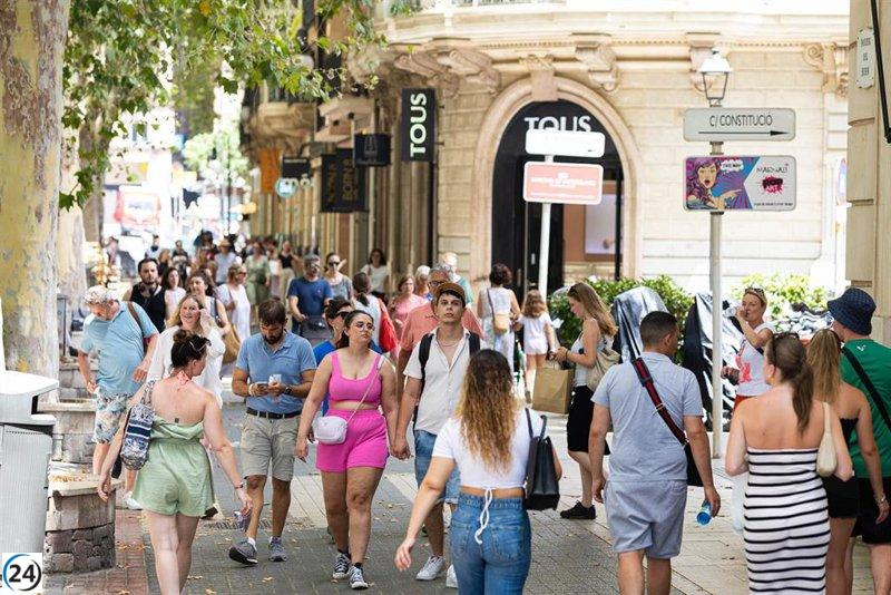 Baleares recibe un leve incremento del 1% en turismo internacional en julio, con un gasto de 3.832,68 millones.
