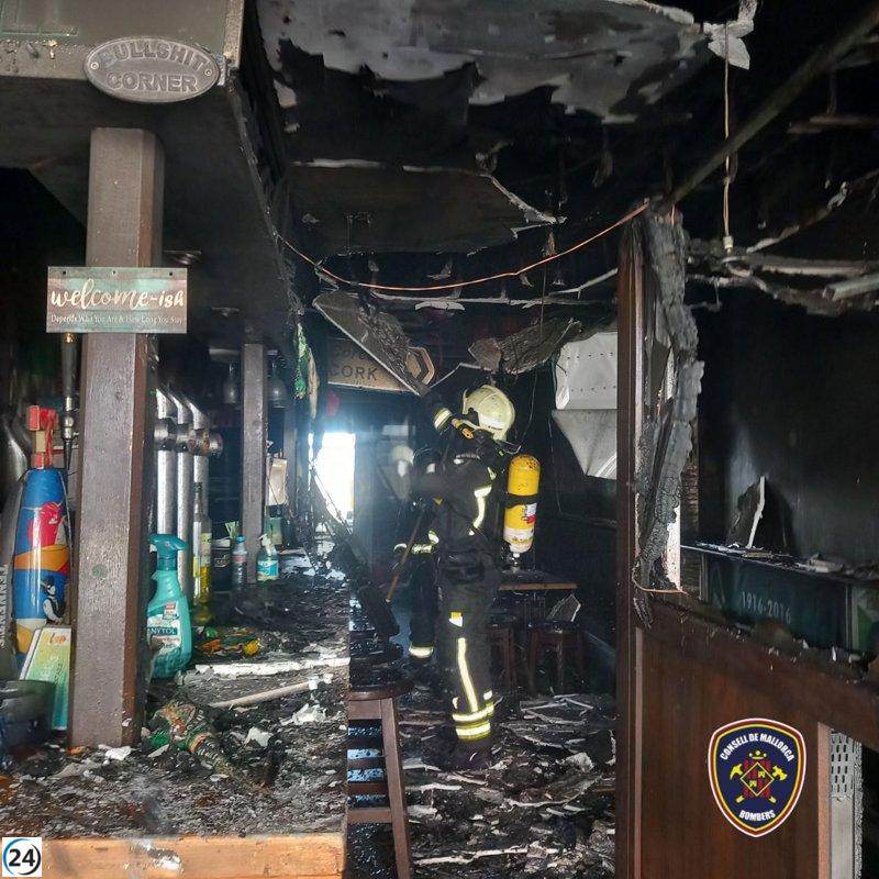 Incendio en bar de Calvià provoca evacuación de residencias cercanas.
