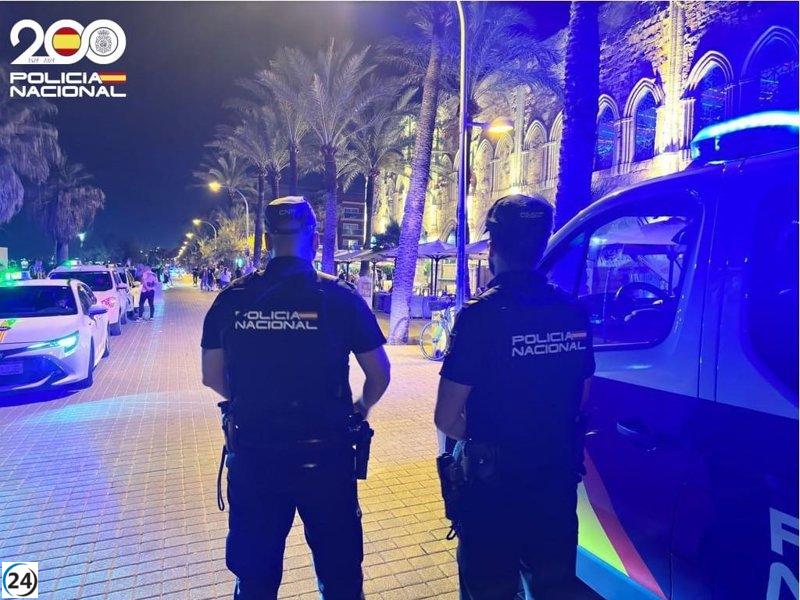 Cuatro arrestos por robos violentos y delitos viales en Playa de Palma.
