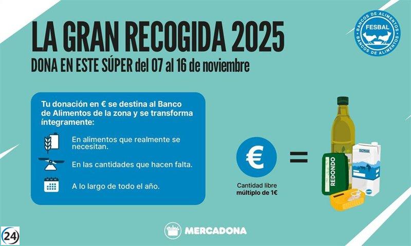 Más de 40 supermercados de Mercadona en Baleares se suman a la Gran Recogida de Alimentos a partir de este viernes.