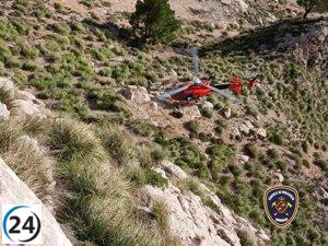 Joven liberado tras quedar atrapado en una zona de difícil acceso en el Penyal del Migdia.