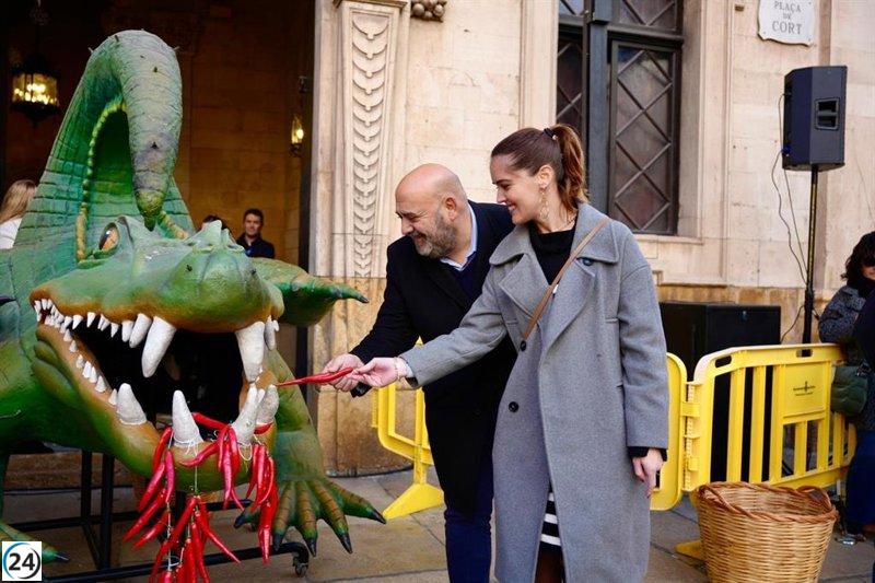 Palma da inicio a las fiestas de Sant Sebastià 2026 con el renacer del 'Drac de na Coca'.