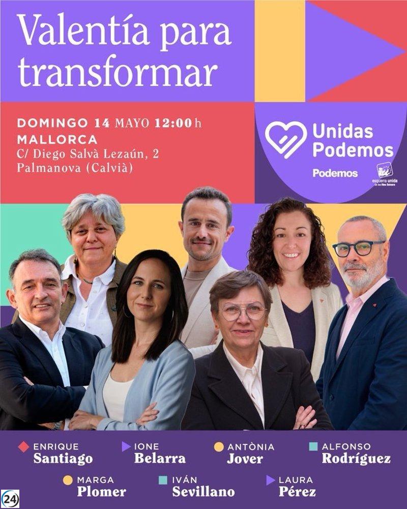 La ministra Belarra acude a acto central de Unidas Podemos en Baleares.