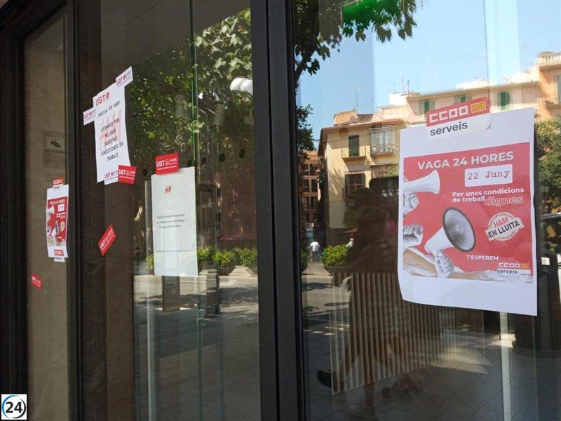 Huelga de trabajadores hace que H&M cierre sus tiendas en Palma.