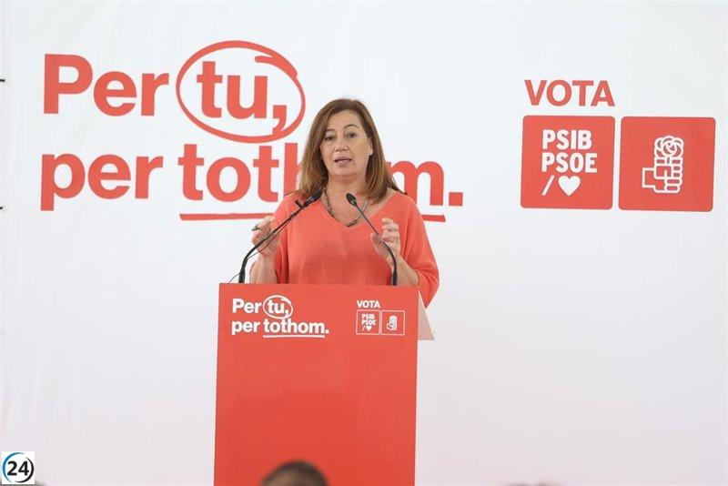Armengol destaca que el PSIB es clave para detener la escalada de crispación y el retorno al pasado