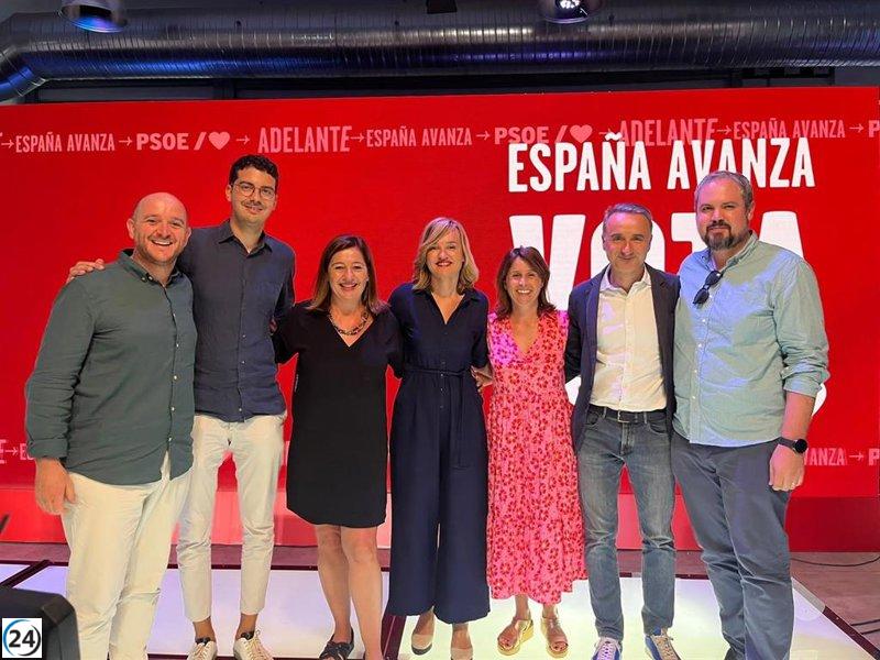 Armengol respalda el programa progresista del PSOE para el 23J por su enfoque en problemas reales y su búsqueda de unidad ciudadana.