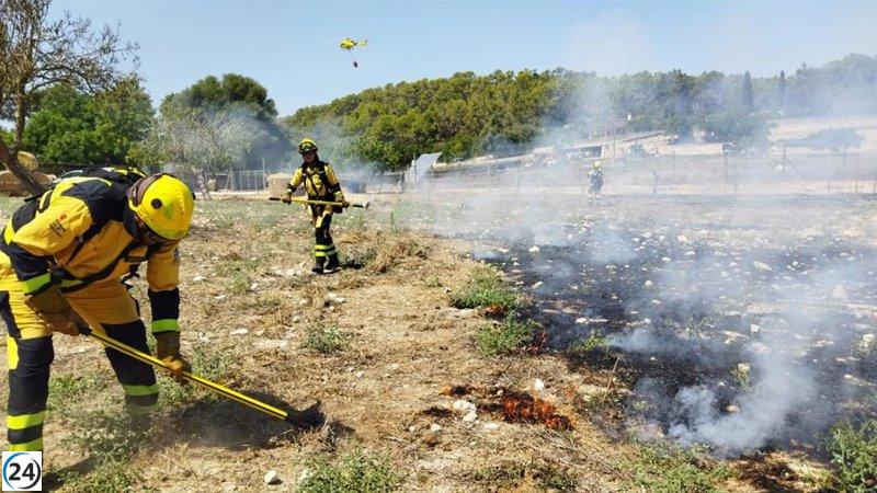 Ibanat declara incendio agrícola en Son Rafal, Mallorca.