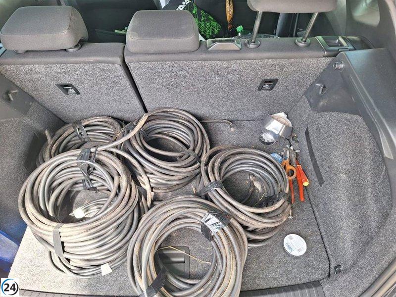 Joven de 22 años detenido por robo de 2.000 metros de cable de cobre en Marratxí.