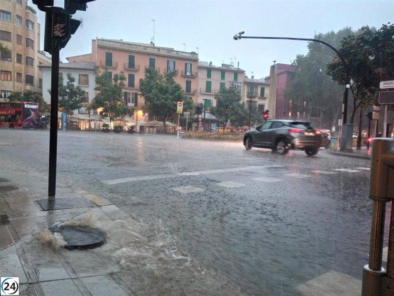 Activado el IG1 del plan Meteobal debido a fuertes precipitaciones y tormentas en Mallorca, Ibiza y Formentera, según Emergencias.