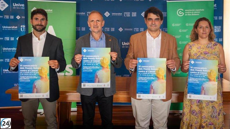 La UIB y la AECC concederán €7.000 en premios a estudiantes que presenten TFG y TFM vinculados al cáncer.