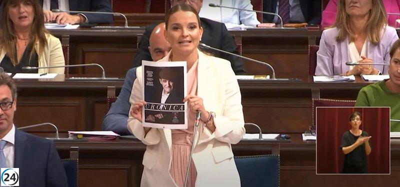 Prohens vincula al PSOE con Puigdemont y Josu Ternera al mostrar sus fotos en el pleno: