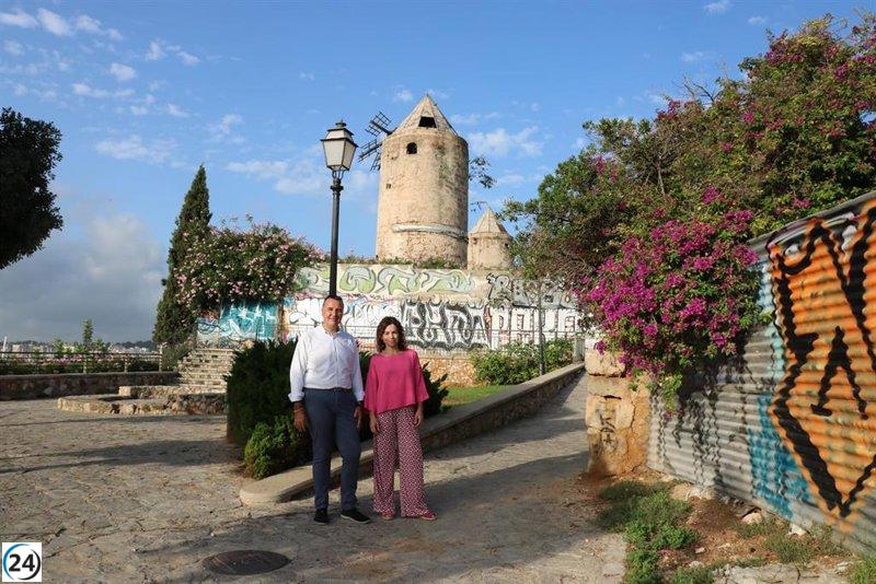 El PSOE de Palma insta a Cort a adquirir los dos molinos de Es Jonquet para su gestión pública y beneficio ciudadano.