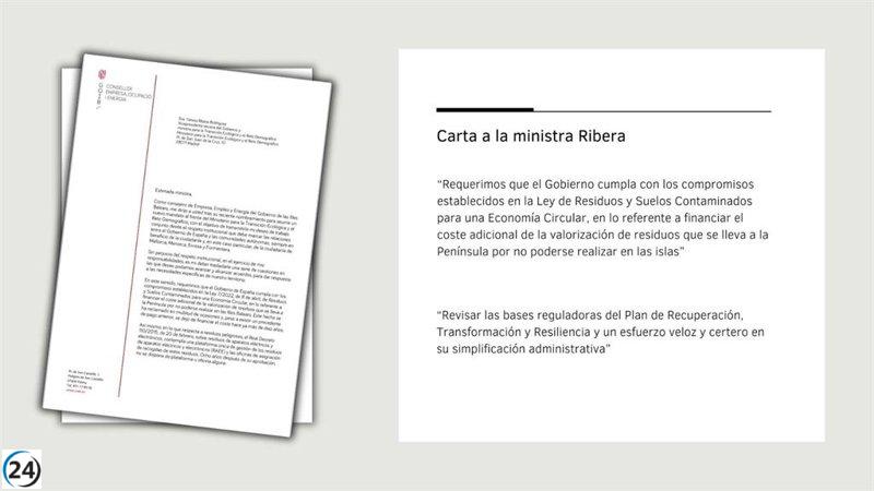 Sáenz de San Pedro envía una carta al Estado con las demandas laborales y energéticas de Baleares.