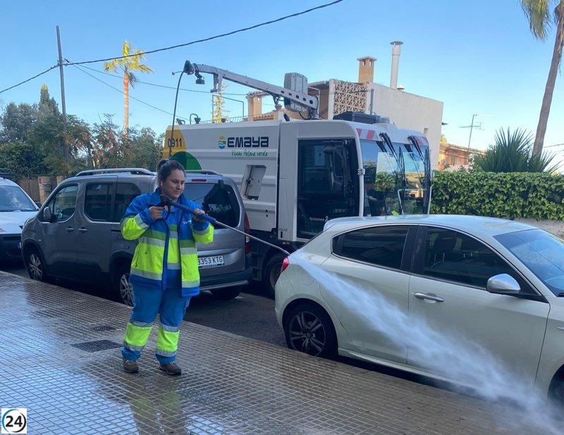 Palma a Punt se destaca con su labor ecológica: retira 23 toneladas de desechos, higieniza 1.277 contenedores y siembra 111 árboles en las áreas 11 y 13.